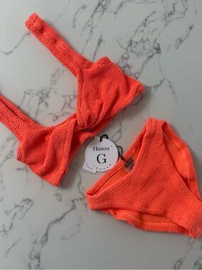 Hunza G Juno Top & Xandra Bottoms Bikini SET - Orange - One Size